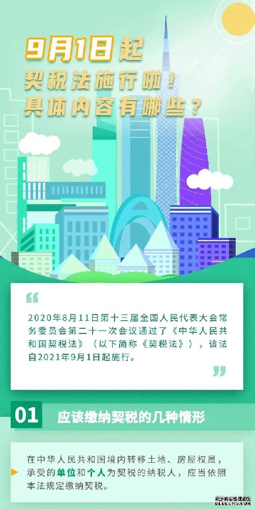 ​9月1日起，契税法正式施行！